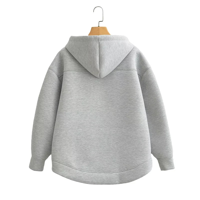 KEYANKETIAN Winter New Women's Zipper Hoodie High Street Unisex style Double Pockets Oversize Loose Sweatshirts Outerwear Top