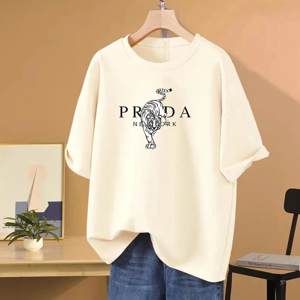 Casual T Shirt Woman Clothing Cotton Oversized Summer Streetwear