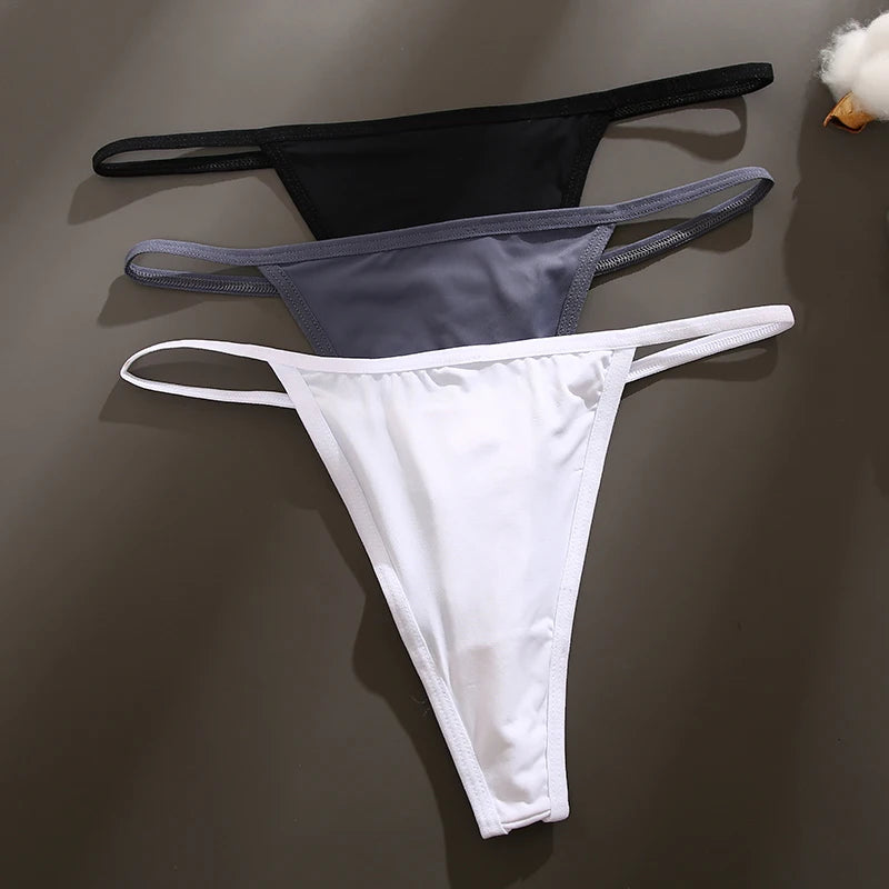 3PCS/Set Seamless Women's Thong Sexy Thongs Women's Panties Set Solid Low Waist Underwear Female Underpants Intimates Lingerie