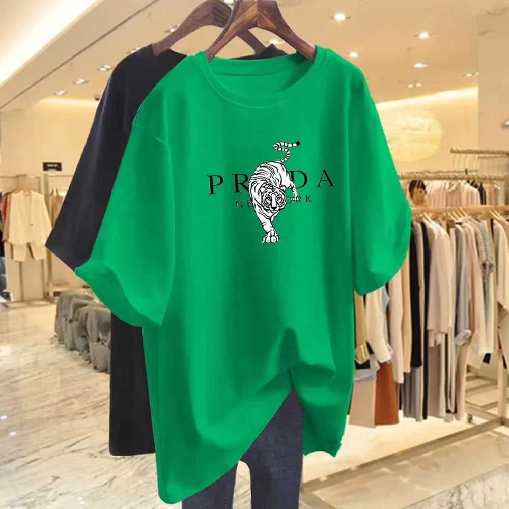 Casual T Shirt Woman Clothing Cotton Oversized Summer Streetwear