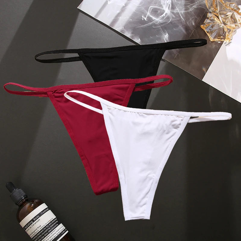 3PCS/Set Seamless Women's Thong Sexy Thongs Women's Panties Set Solid Low Waist Underwear Female Underpants Intimates Lingerie