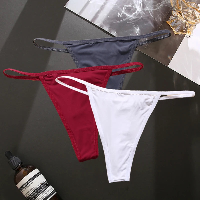 3PCS/Set Seamless Women's Thong Sexy Thongs Women's Panties Set Solid Low Waist Underwear Female Underpants Intimates Lingerie