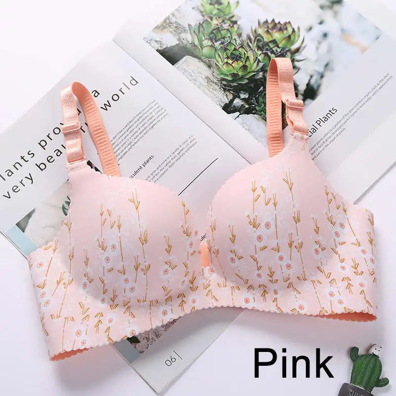 Comfort Wireless Bras for Women Underwear Seamless Solid Pink Black Bras Top Sexy Lingerie Push Up Bralette Female Intimates