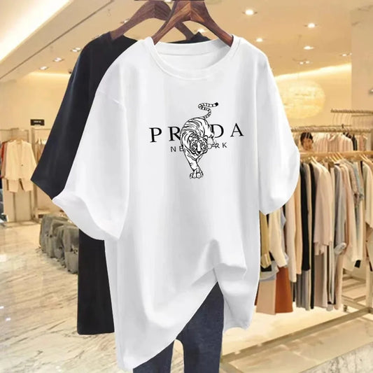 Casual T Shirt Woman Clothing Cotton Oversized Summer Streetwear