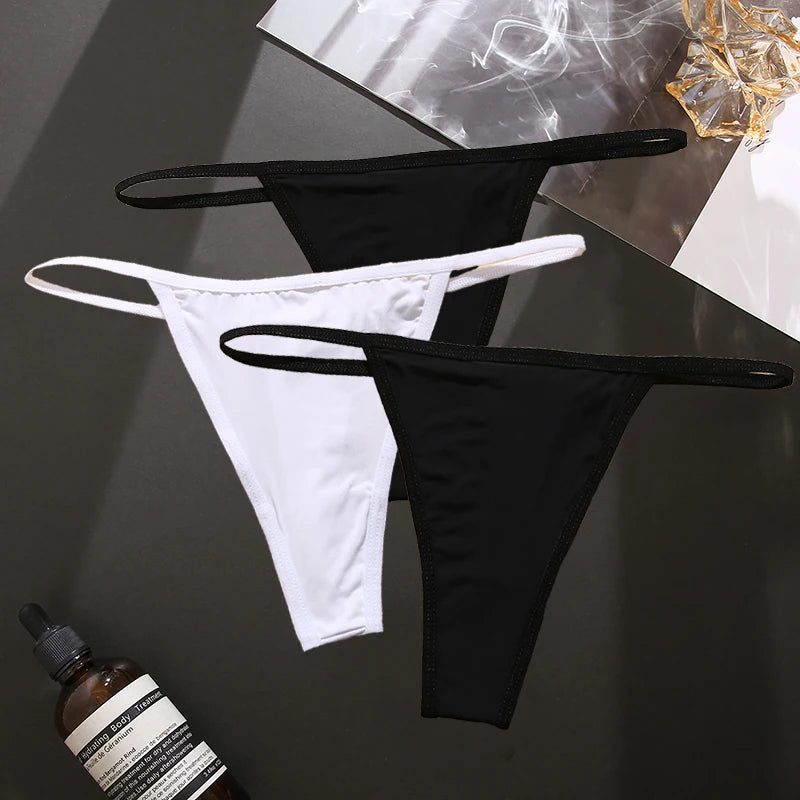 3PCS/Set Seamless Women's Thong Sexy Thongs Women's Panties Set Solid Low Waist Underwear Female Underpants Intimates Lingerie