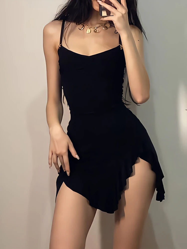 Sexy Mini Dress Women Summer  Bodycon Split Dress